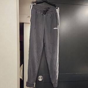 Adidas Charcoal Joggers with White Accents